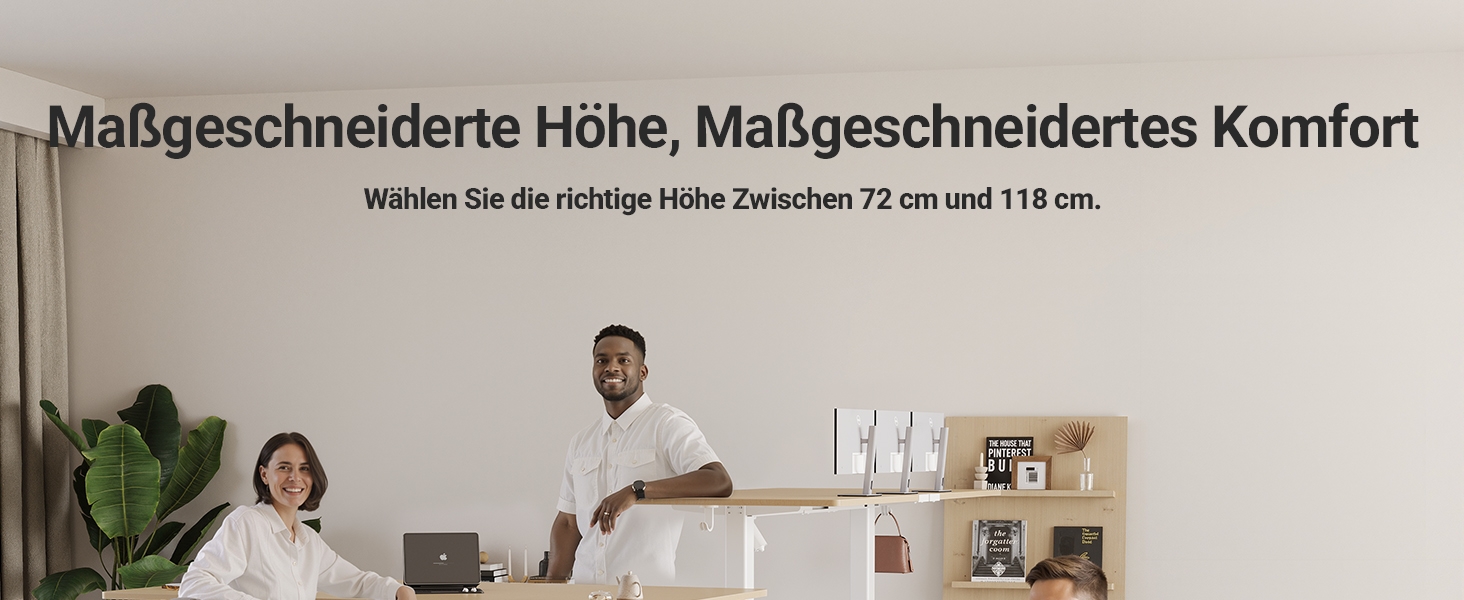 Регульований стіл Claiks 120x60 см: електричний, з пам'яттю, з гачками | Стіл для стоячи/сидячи