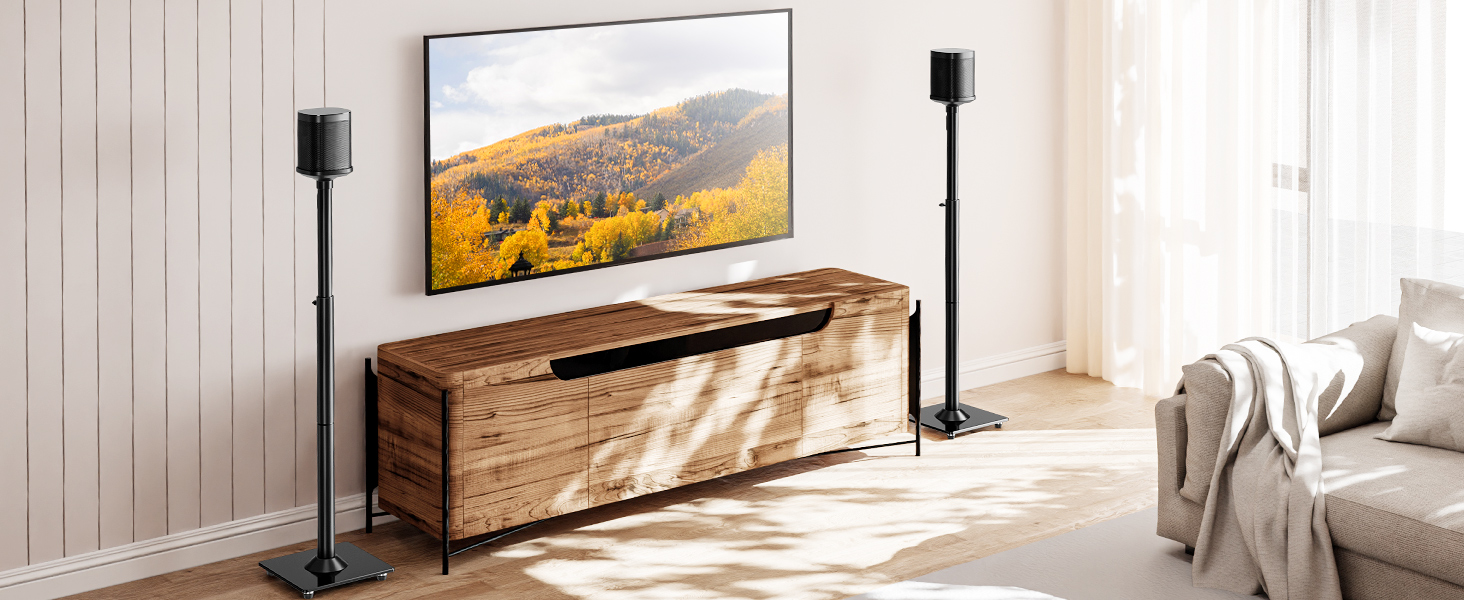 Підставка для колонок ELIVED для Sonos One, One SL, Play:1, Era 100, регульована висота 88,8-110,3 см, пара, EV5024