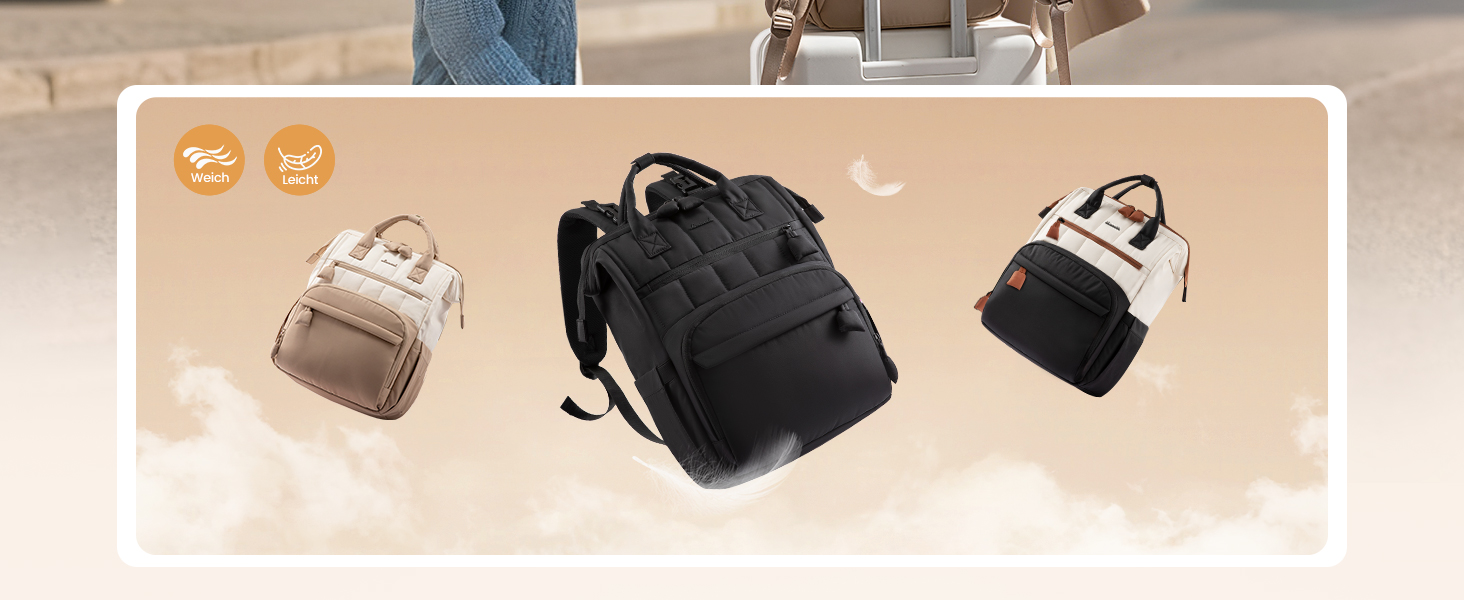 LOVEVOOK Рюкзак-переноска для мами та тата, рюкзак-пеленальник, сумка для підгузків, водонепроникна, з пеленальною підкладкою, з ременями для дитячої коляски, Khaki-beige