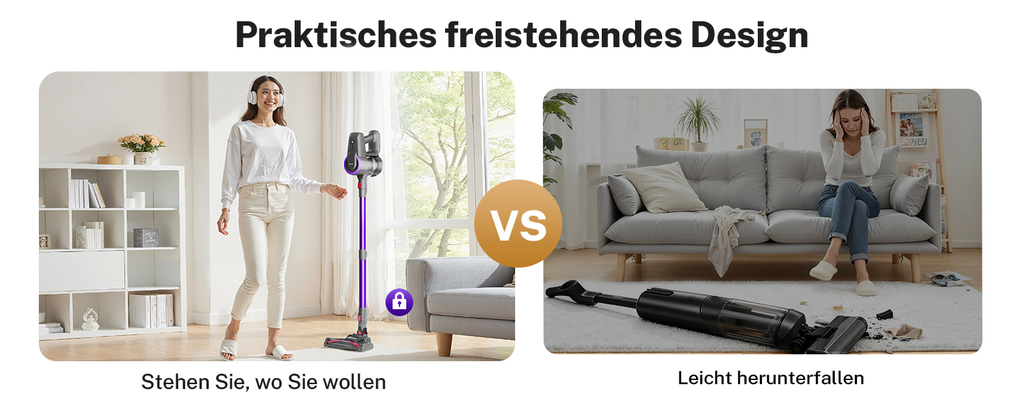 Бездротовий акумуляторний пилосос 25000Pa з антинамотувальною насадкою та автономністю 50 хвилин. Підходить для килимів, твердих підлог та видалення шерсті тварин. Колір: фіолетовий