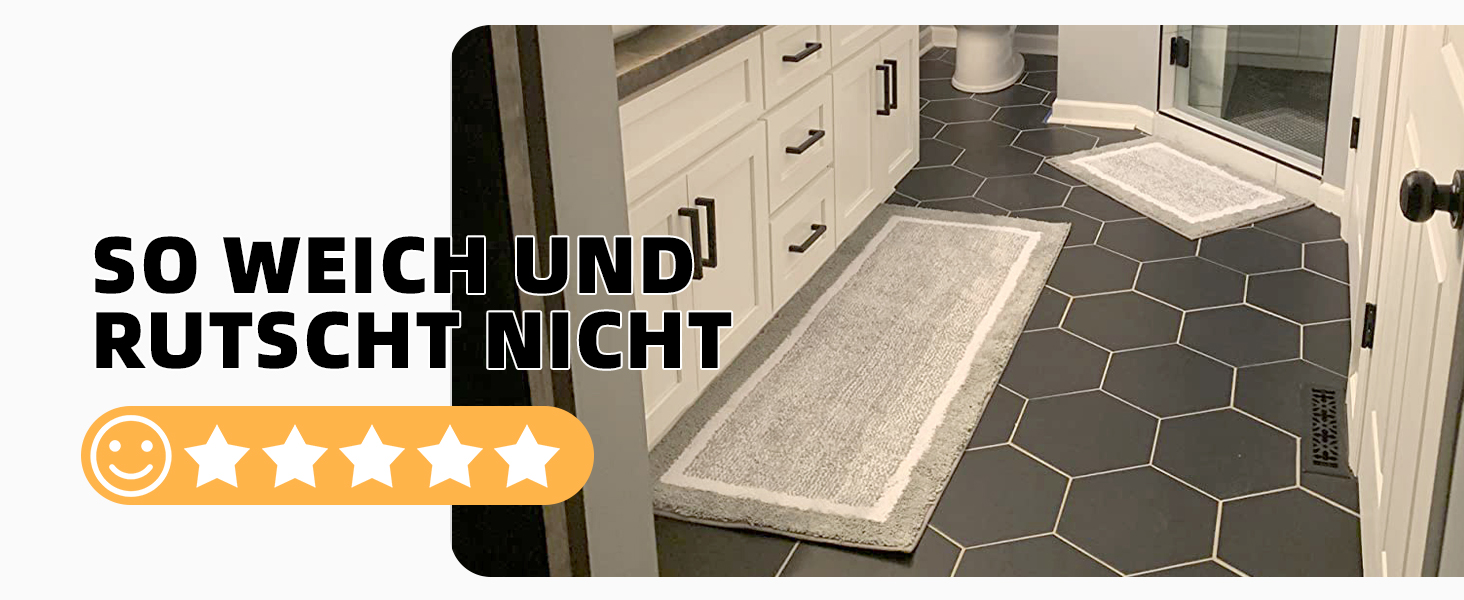 Килимок для ванної кімнати COLOR&GEOMETRY 60 x 110 см, сірий, нековзний, швидковисихаючий