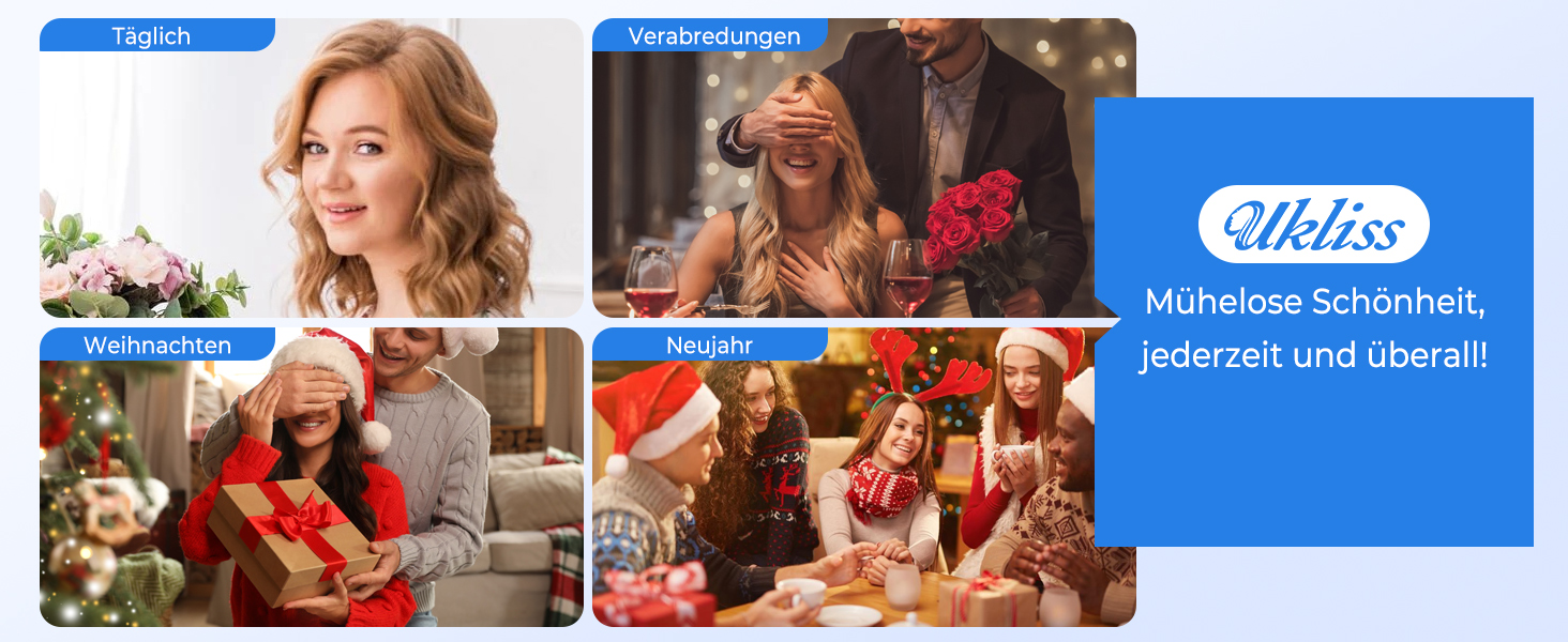 UKLISS Hairstyler 5 в 1: Фен-щітка, плойка, насадки для об'єму та вирівнювання (Рожеве золото)