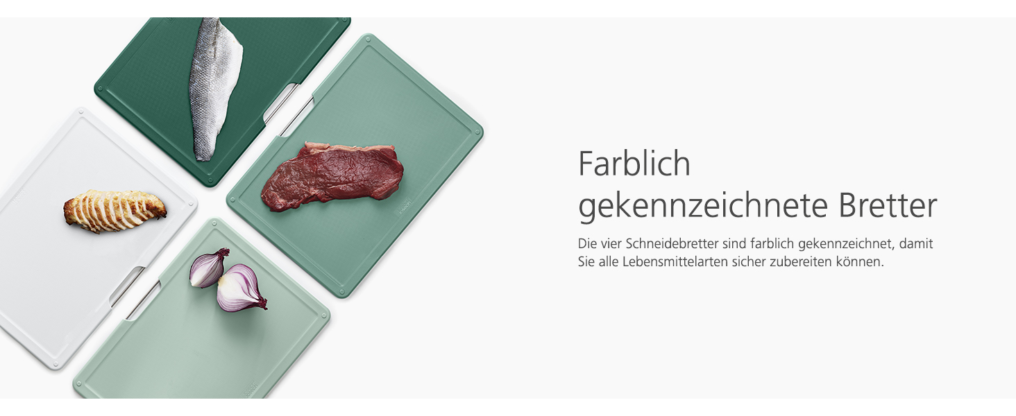 Набір дерев'яних обробних дощок Joseph Joseph Folio, 4 шт., великий, блакитний/сріблястий, 35.7 x 26.2 см