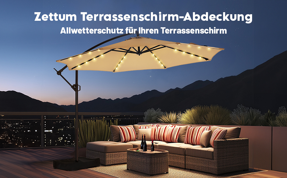 Чохол для парасольки Zettum 3-4 м, водонепроникний, 600D Oxford, захист від УФ, снігу та вітру, 260x42x81/56 см