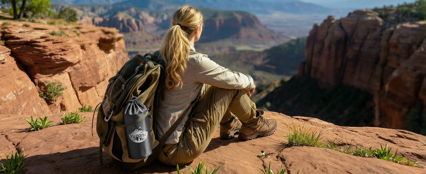 Надувний кемпінговий килимок Yuzonc Isomatte з вбудованим насосом та подушкою, компактний легкий матрац для походу та пляжу (Сірий)