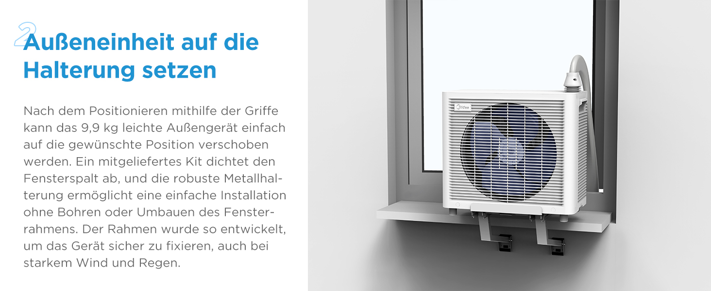 Мобільний кондиціонер Midea PortaSplit-E 12000 BTU (3.5 кВт), охолодження A++/обігрів A+, персиковий, до 42 м² - тихий режим 39 дБ