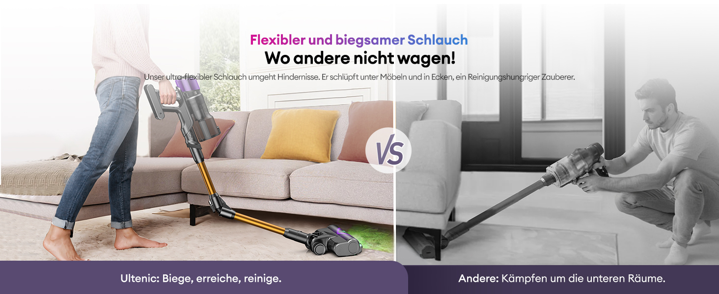 Бездротовий акумуляторний пилосос Ultenic U20: 55000Pa, 600W, 60хв, GreenEye, антинамотування, для твердих поверхонь та килимів