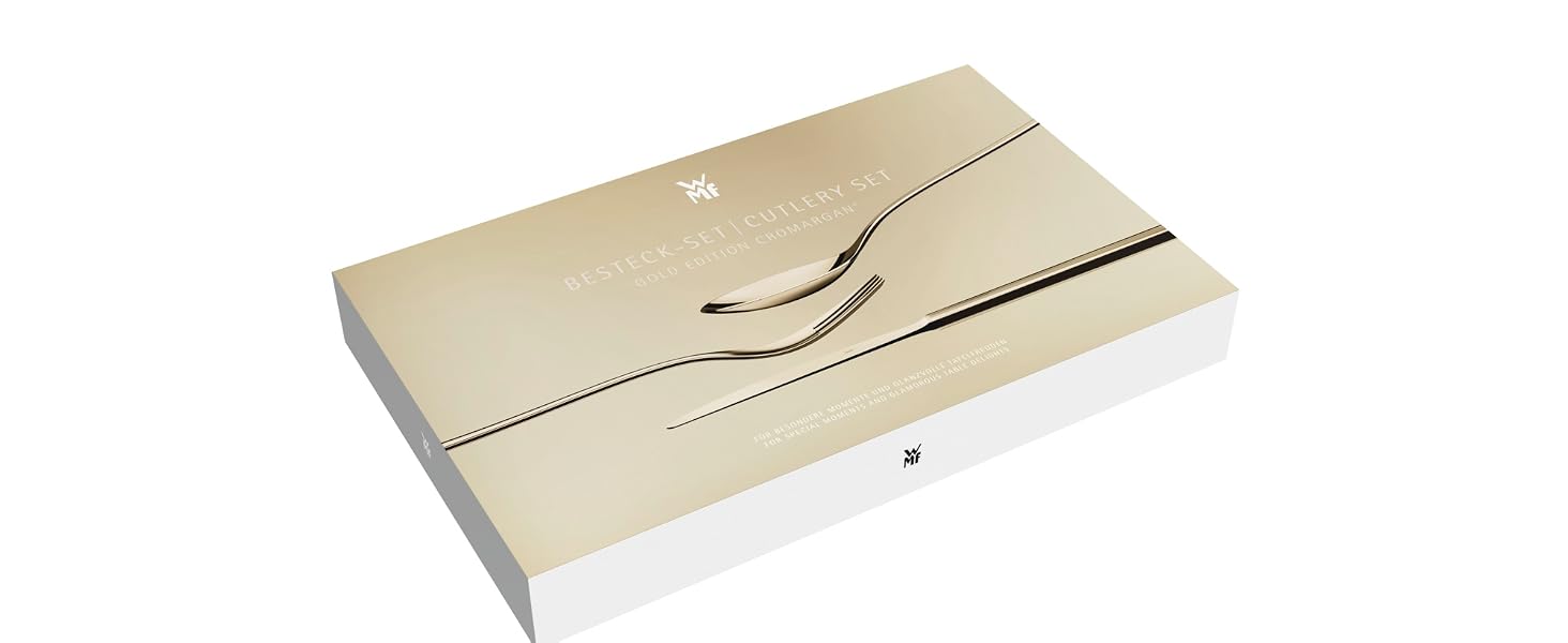 Набір столових приборів WMF Sitello Gold Edition на 6 осіб (30 предметів) - Cromargan нержавіюча сталь, полірована, з молотковою обробкою, ергономічні, золотисті