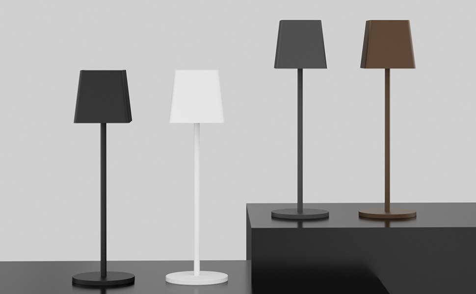LED-лампа K-Bright на акумуляторі, диммер, тепле світло, для дому та вулиці, USB-C, 3000K, темно-сірий