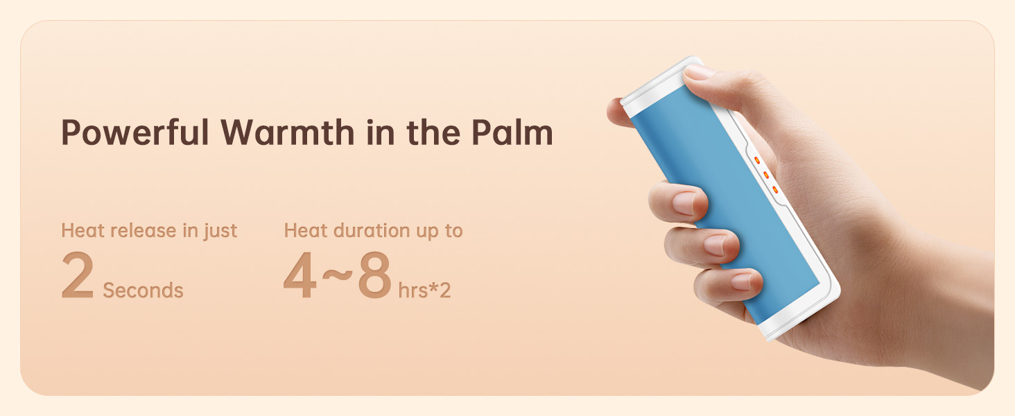 Jonwall Електричні кишенькові грілки для рук (2 шт.), USB-зарядка, 3 режими нагріву, для кемпінгу, гольфу, теплий подарунок (блакитні)