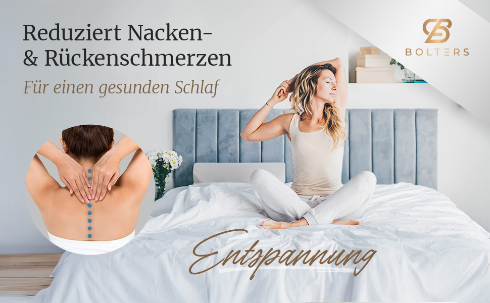 Ортопедична подушка Bolters з Memory Foam для шиї – проти болю в шиї. Зручна для тих, хто спить на боці та на спині. Дихаюча, знімний чохол, форма стабільна. Рейтинг – 1,1