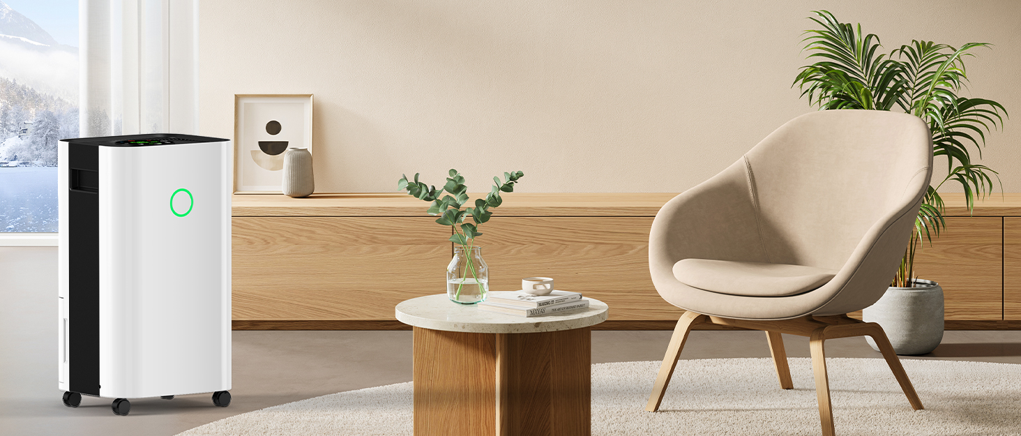 Електричний осушувач повітря 15L, тихий, з таймером 24H, захистом від переливу, дитячим блокуванням, для квартири, підвалу (білий)