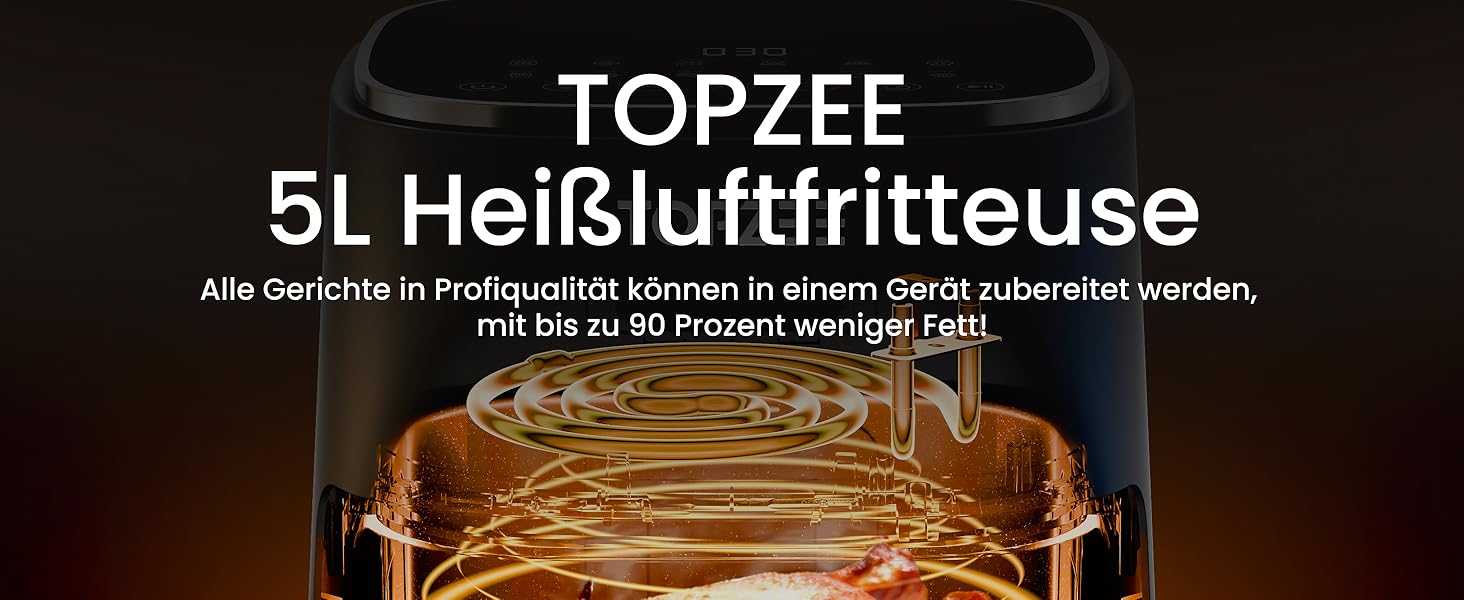 Фритюрниця без олії, 5 л, для 3-5 осіб, ідеальна для любителів м'яса, з регулюванням температури та таймером 24 год, тиха, з антипригарним кошиком та крихкою платформою, зелено-чорна
