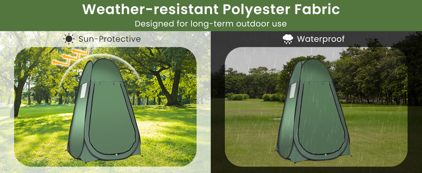 Намет для душу HOMASIS Pop up, 120x120x190 см, зелений - портативний, з кишенькою, для кемпінгу та відпочинку на природі