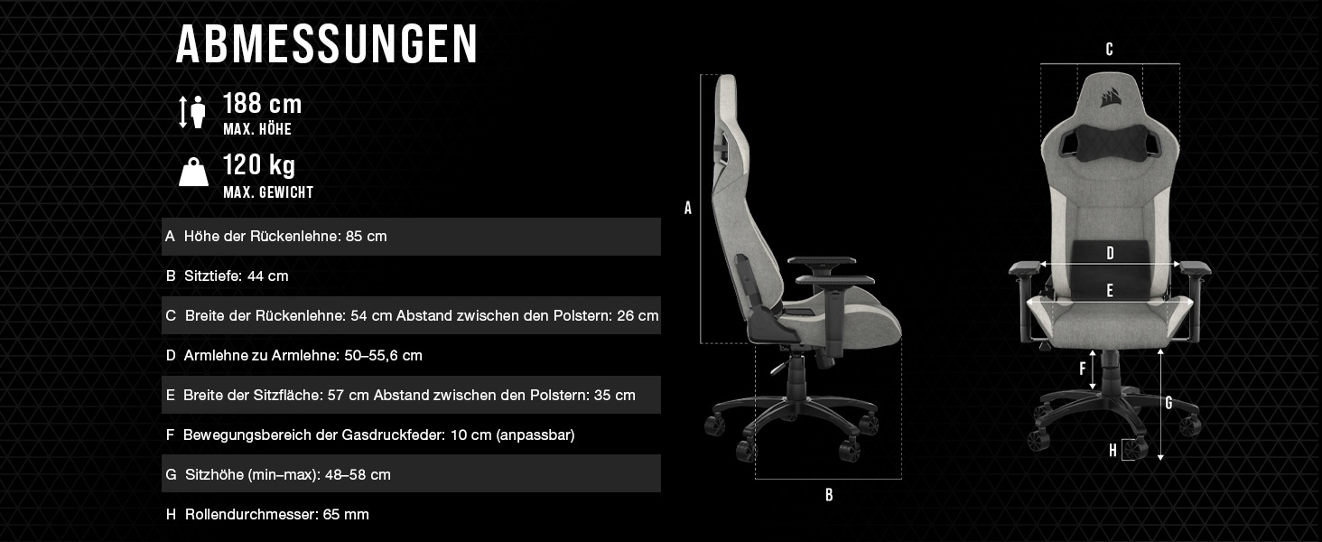 Ігрове крісло Corsair T3 RUSH Fabric (2023) – Стиль автоспорту, тканинне покриття, подушки для шиї та спини