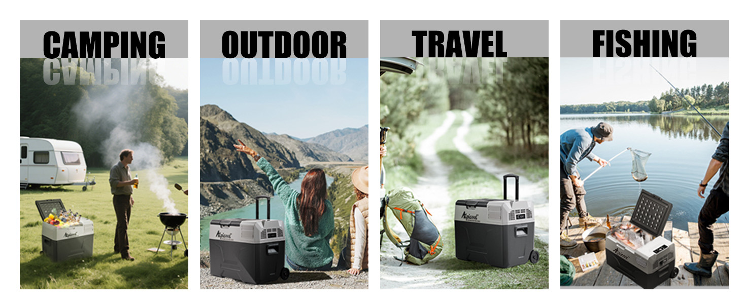 Автомобільний холодильник Alpicool CX50 50л компресорний, портативний, з USB, колесами та телескопічною ручкою для авто, кемпінгу, вантажівок, човнів