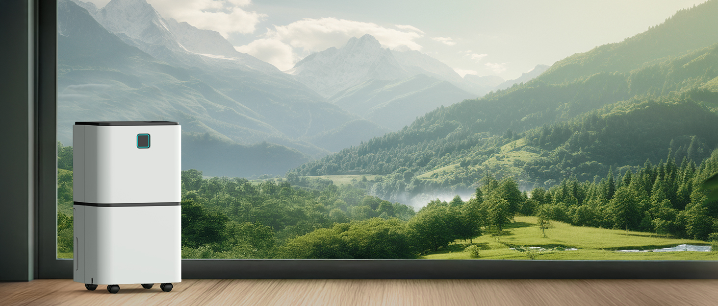 Електричний осушувач повітря 12л/24г з сенсорним керуванням, 3-кольоровим дисплеєм та таймером, для дому та швидкого сушіння білизни, ванної кімнати, підвалу, білий