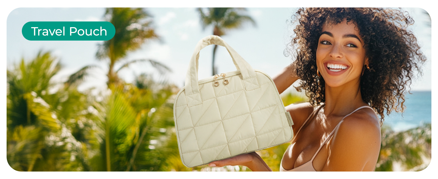 Сумка для косметики BAGSMART для жінок, велика дорожня косметичка, об'ємна косметична сумка, сумка для макіяжу та косметики з ручкою, чорна