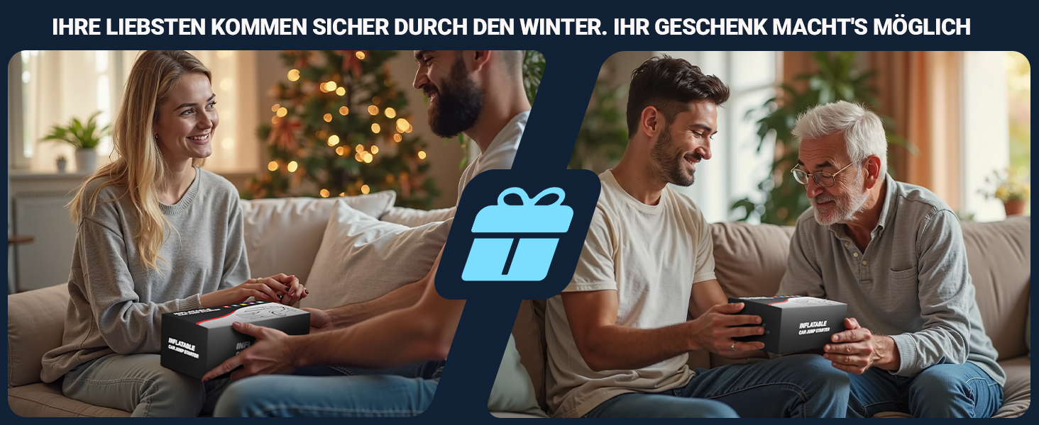 Powerbank з компресором Starthilfe 6500A: автостартер 12V для легкових автомобілів з повітряним насосом, бустер-акумулятор (для 9.0L бензину/8.5L дизеля) з пусковими кабелями, LED ліхтар 500 люмен (чорний), піковий струм 6500A