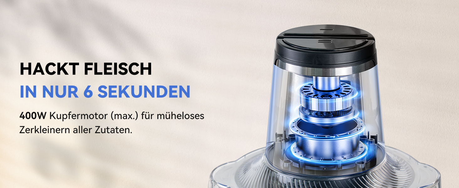 Подрібнювач LINKChef електричний 1.5л, скляна чаша, сталеві ножі, 2 швидкості, для м'яса, фруктів, овочів та дитячого харчування, сріблястий