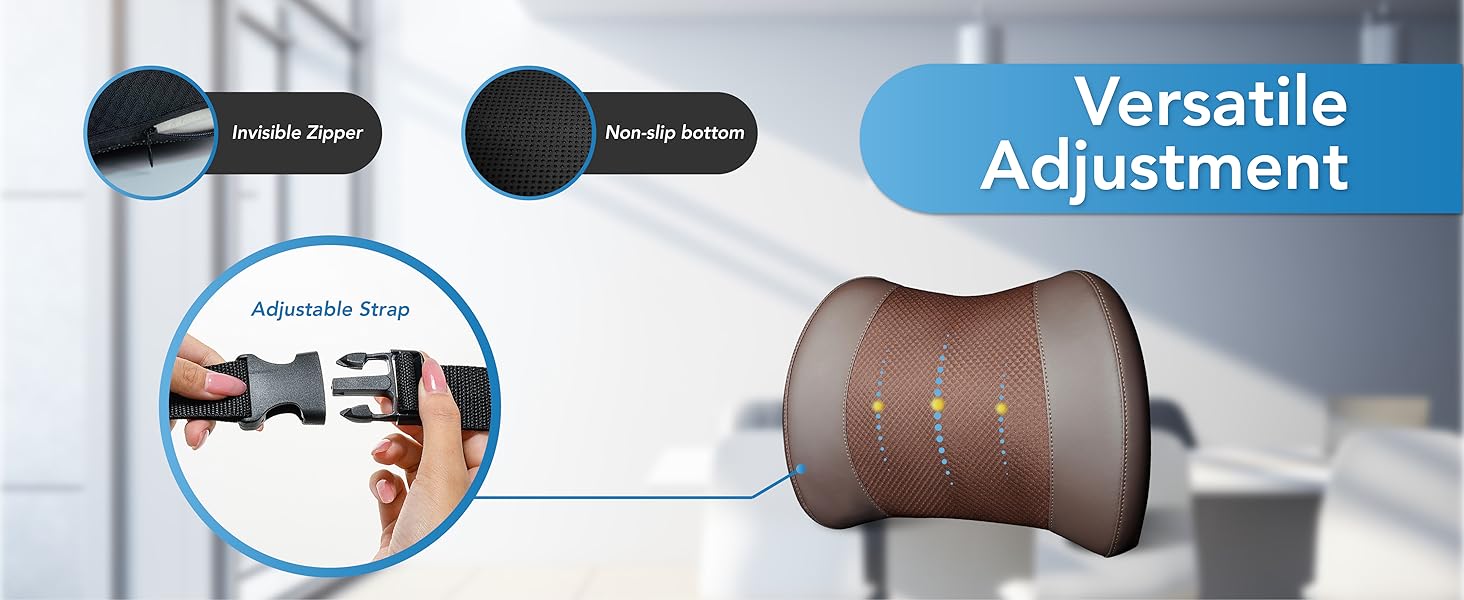 Подушка для підтримки попереку, Memory Foam, для спини, автомобіля, офісу, інвалідного візка (Коричнева)