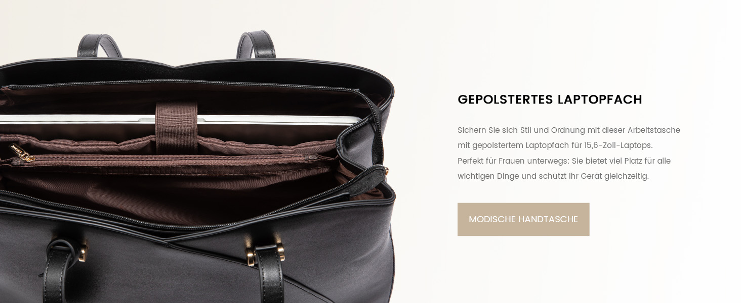 Сумка LOVEVOOK для жінок: велика, для ноутбука, шопер, робоча, офісна, з PU шкіри, чорна (15,6 дюймів)