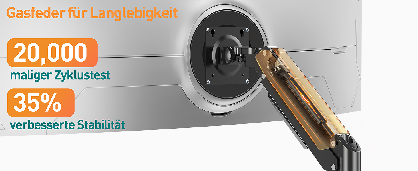 Кріплення для монітора ELIVED EV3227 для моніторів до 49 дюймів, підтримує вагу до 20 кг, VESA 75/100 мм, регульований, на газовій пружині