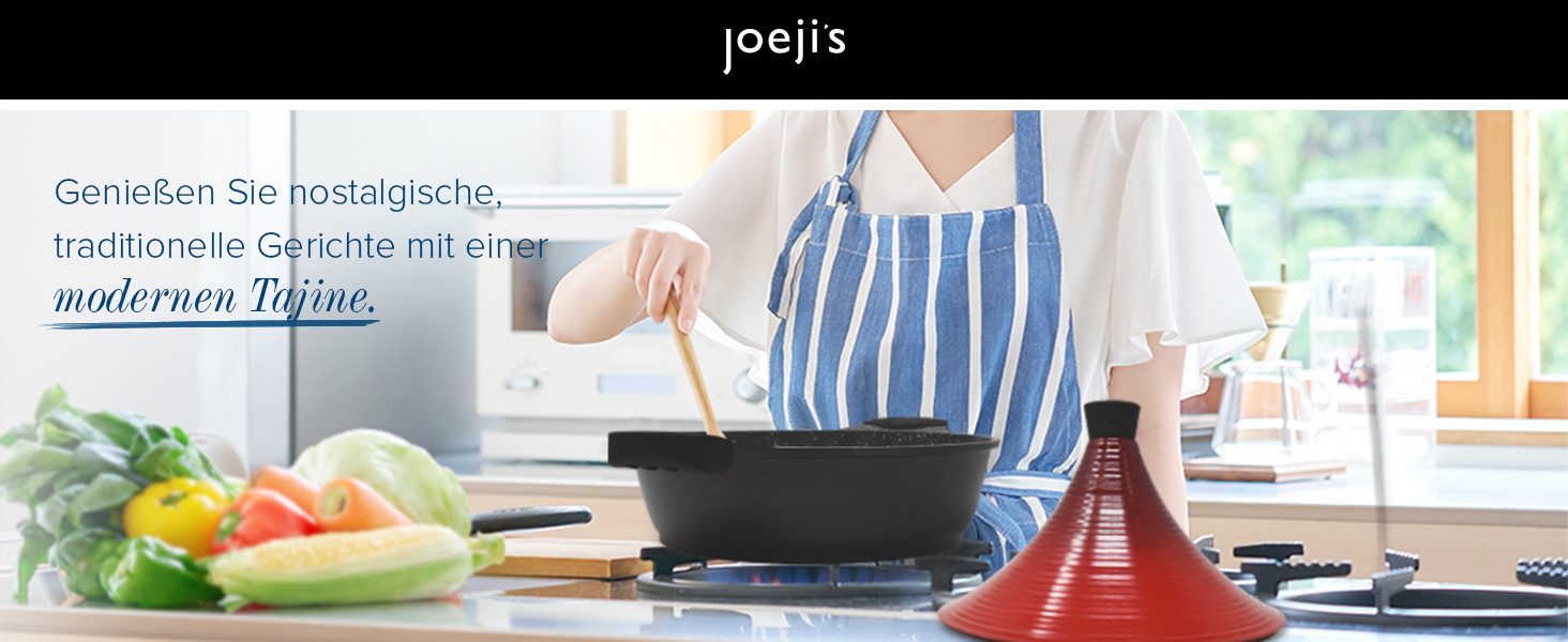 Тажин Joeji's Kitchen з кришкою, антипригарний, литий алюміній, 28 см, для індукції – марокканський горщик для приготування страв