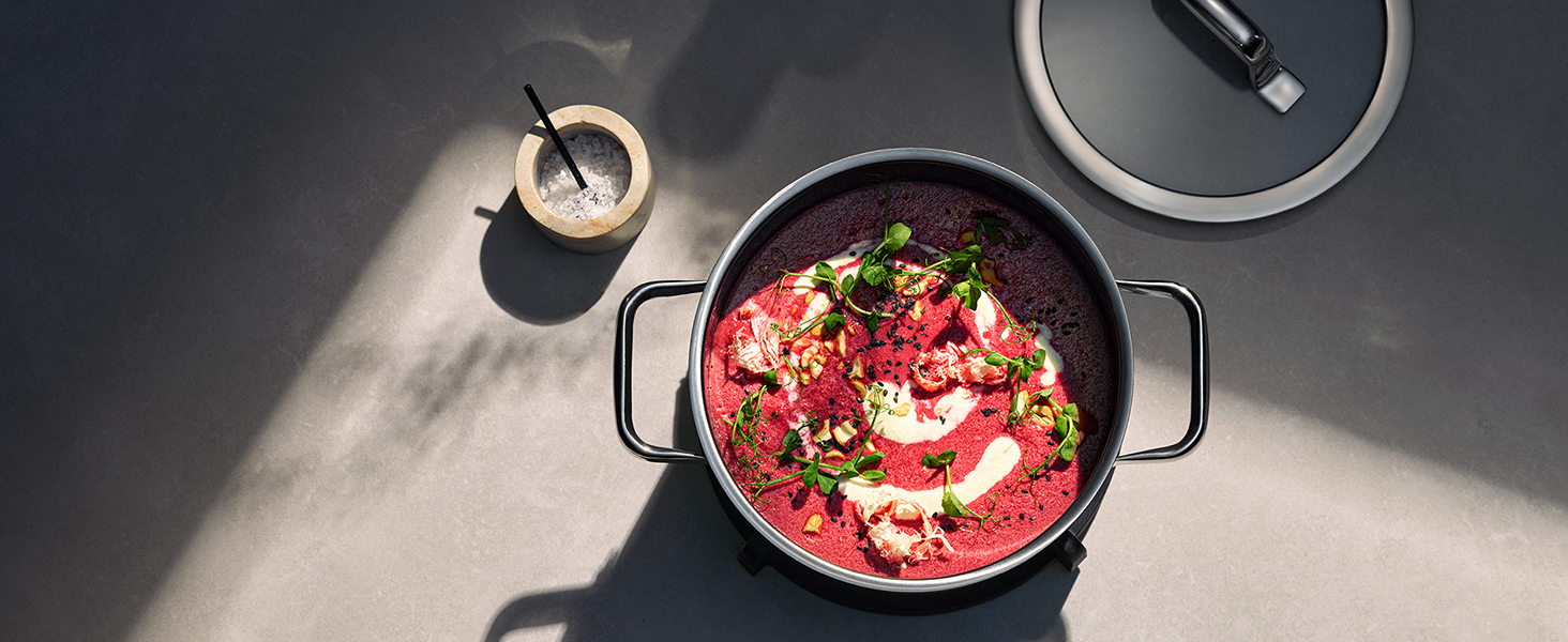 Набір каструль WMF Fusiontec Mineral Pro, 4 шт., індукційні, нержавіюча сталь, Mango Yellow, Made in Germany