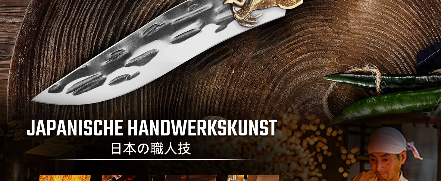 Кухонний ніж Purple Dragon: професійний шеф-ніж з рожевого дерева, для м'яса, риби та овочів