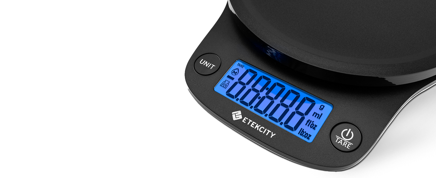 Кухонні ваги Etekcity: цифрові, точність 1 г, до 10 кг, LED-дисплей, функція тарування, USB-зарядка, нержавіюча сталь (преміум-якість)