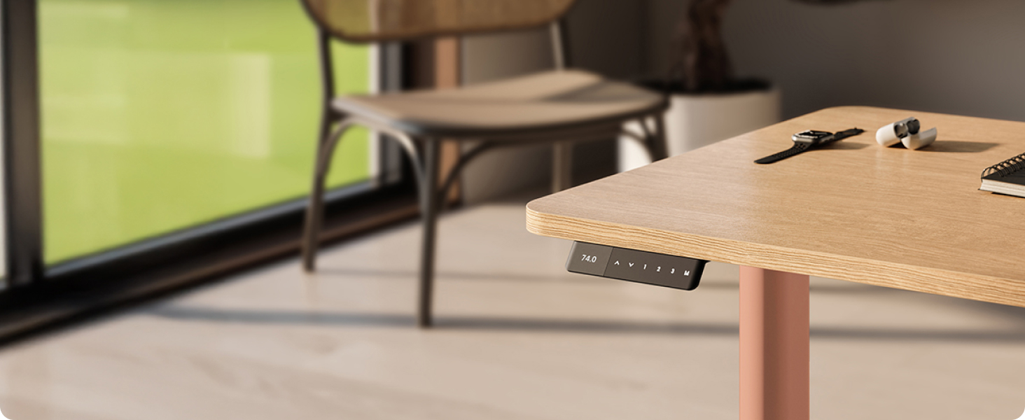 Ergotopia Desktopia One – Регульований стіл, електричний, з подвійним мотором, TÜV-сертифікований, 7 років гарантії (Apricot)