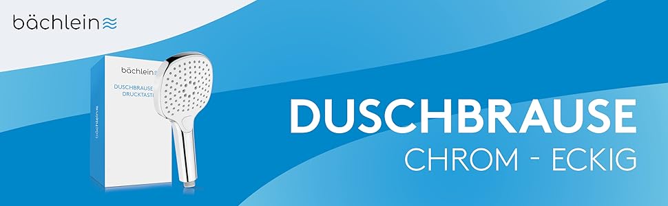 Універсальний душ Bchlein-Насадка для душу з 3 типами струменя, легко замінна зручною кнопкою-хромована кругла насадка для душу-Ручний душ стандартного розміру G 1/2 (хромований кут)
