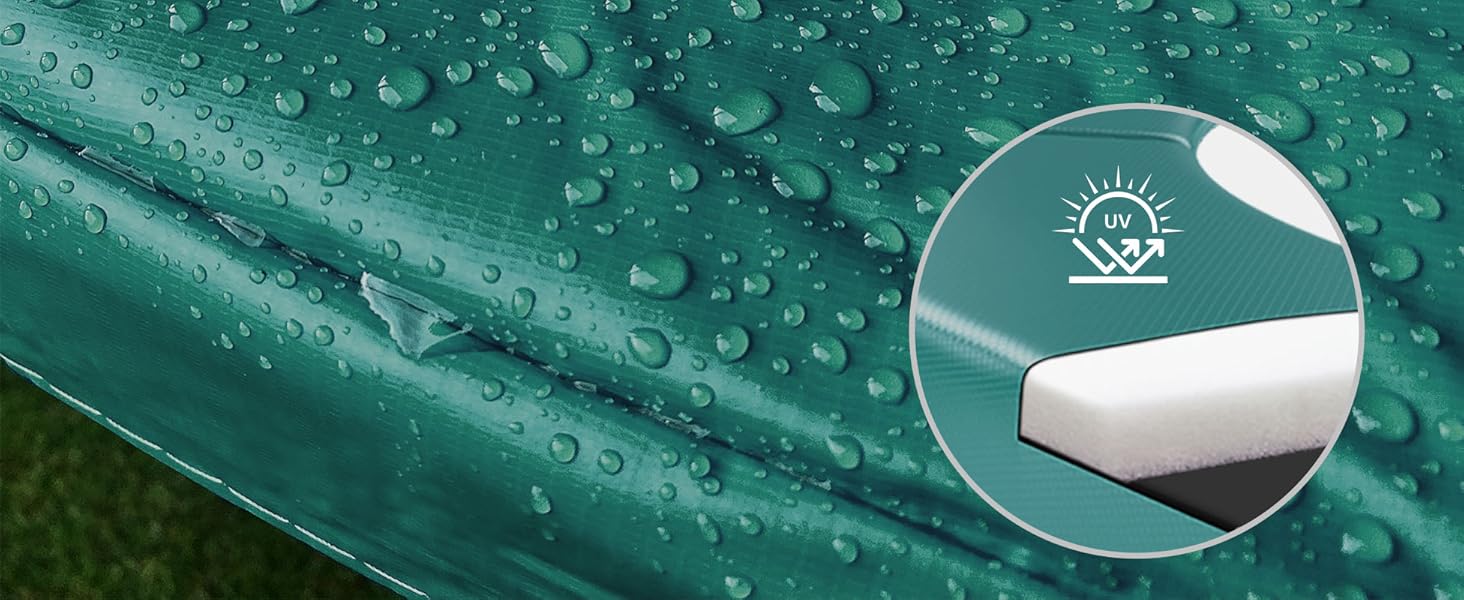 Батут KINETIC SPORTS без пружин 'Bungee Safety Elite' Ø 305 см, зелений - для дітей та дорослих, AirMAXX, вуличний, тихий