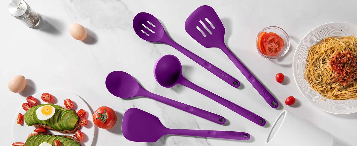 Набір кухонних аксесуарів U-Taste з силікону (5 шт.) - термостійкий, BPA-free, антипригарне покриття