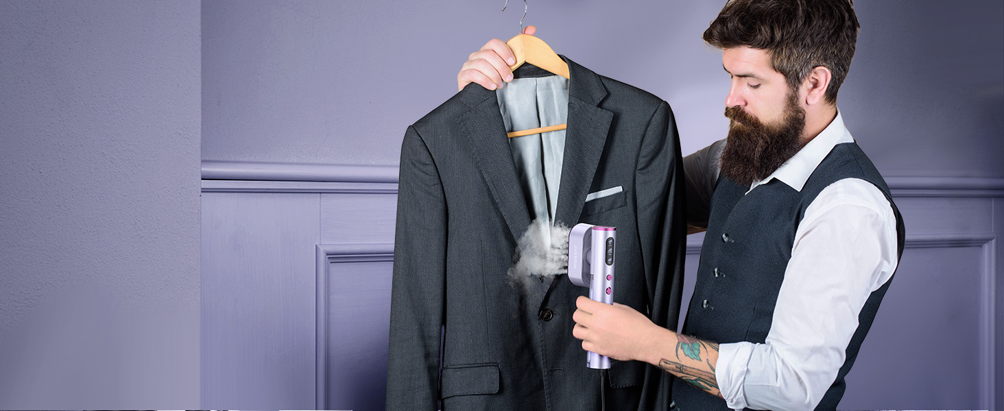 Jack & Rose Дампфглеттер: Портативний праска-парогенератор для подорожей, 1000W, 110-240V, 2-в-1, Швидкий нагрів 15с, Violet