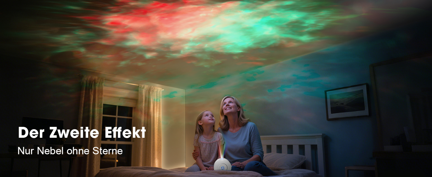 Проєктор зоряного неба Smart Sternenhimmel WiFi з пультом, додатком та голосовим керуванням, 16 млн кольорів, тихий (25 дБ), 4 кути нахилу - білий