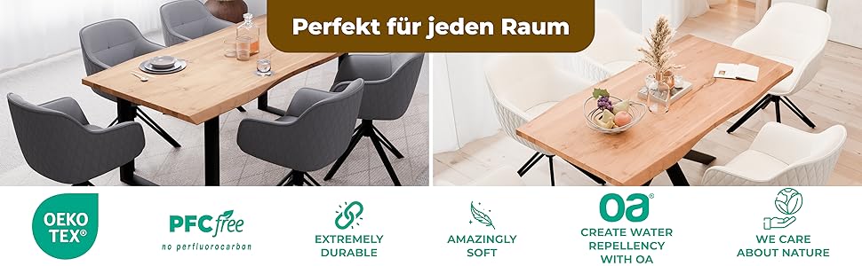 Обідні стільці 2 шт. сірого кольору з пружинним блоком - поворотні, з оксамитовим покриттям - високий рівень комфорту - в ретро-стилі, проста збірка - без ПВХ, сертифіковані Oeko-TEX, з доставкою по Україні