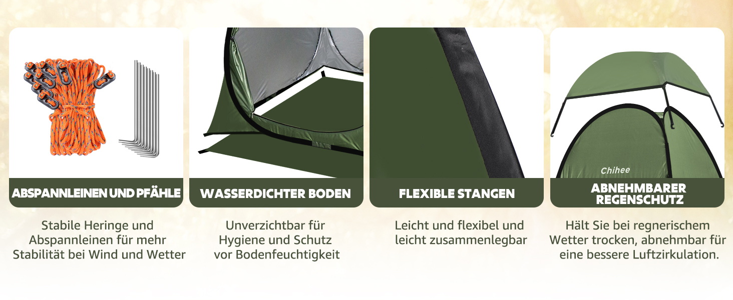 Зручне намет-роздягальня для кемпінгу та відпочинку на природі Chihee - розкладний туалет/душ, армійного кольору