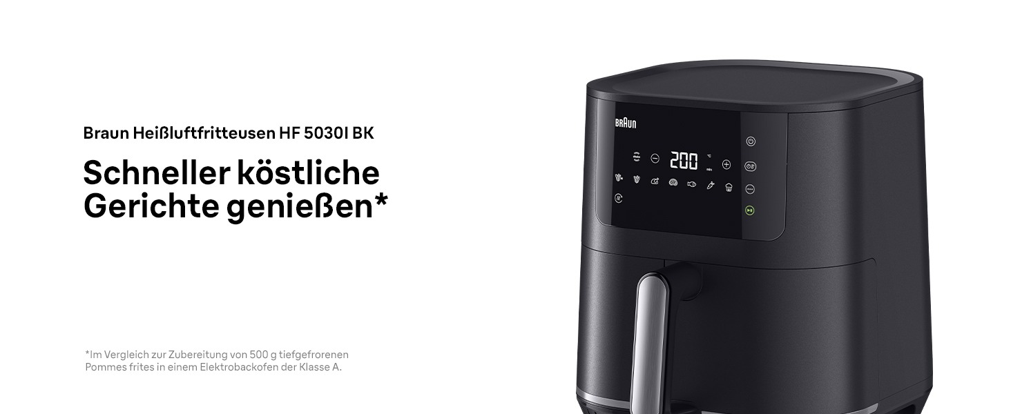 Фритюрниця повітряна Braun MultiFry 3 HF 3030, 4.3 л, 1500 Вт, чорна