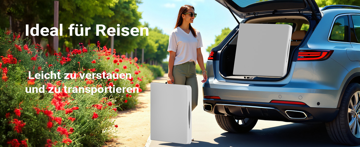 Складаний кемпінговий стіл Wiltec 122x60x75 см, стіл для пікніка, саду та виїзних заходів з ручкою для перенесення