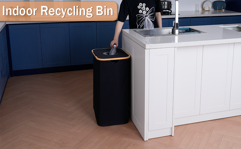 Контейнер для збору пляшок з кришкою 100л, зручне зберігання з двома ручками