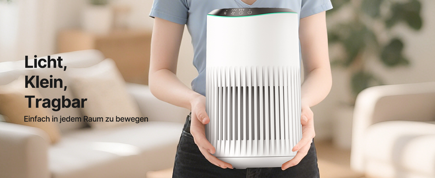 Повітряочисник для спальні, офісу, кімнати для курців, для алергіків, білий, 1 шт., 3 режими