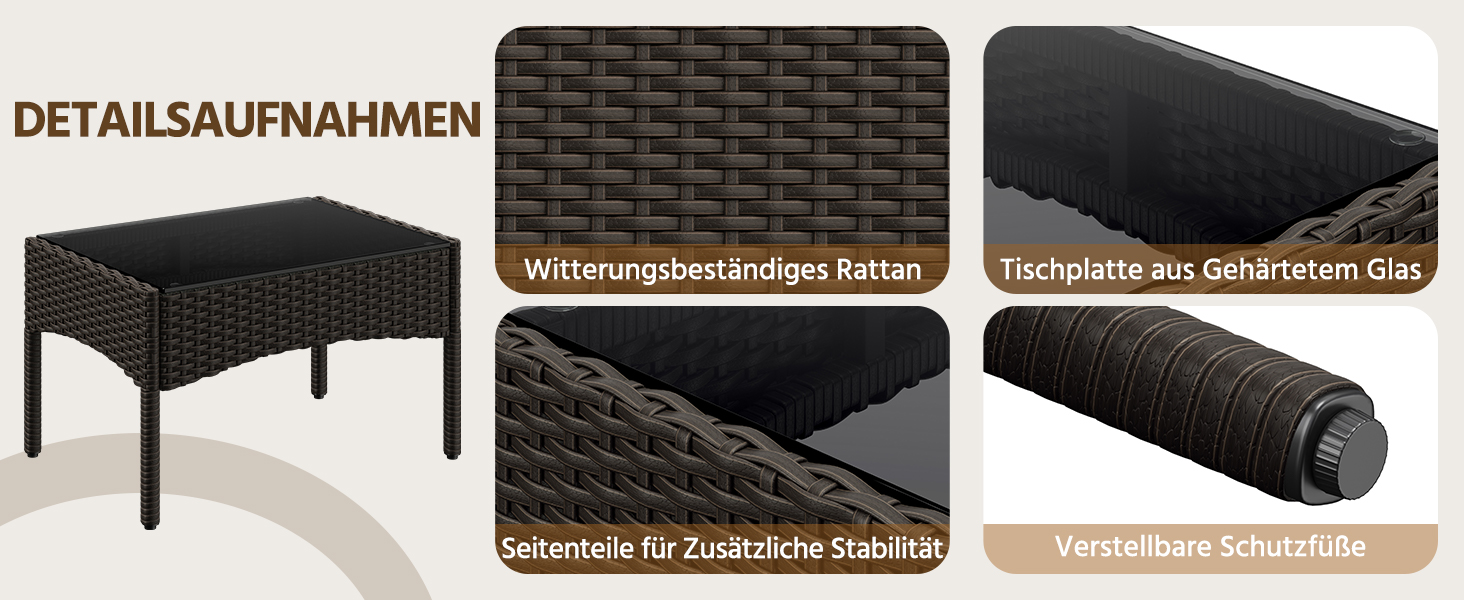 Набір садових меблів Yaheetech на 4 особи: диван, 2 крісла, стіл, подушки. Набір меблів для балкона, тераси, саду. Чорний та сірий (коричневий та бежевий).