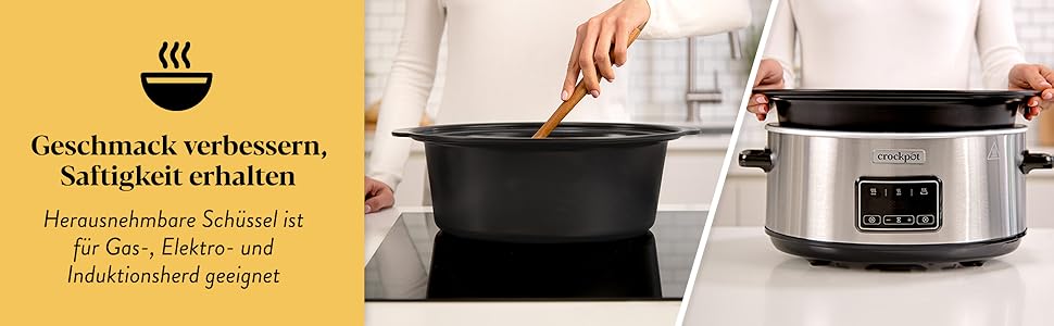 Мультиварка Crockpot Schongarer Slow Cooker 7.5 л з регулюванням часу приготування, нержавіюча сталь [CSC063X]