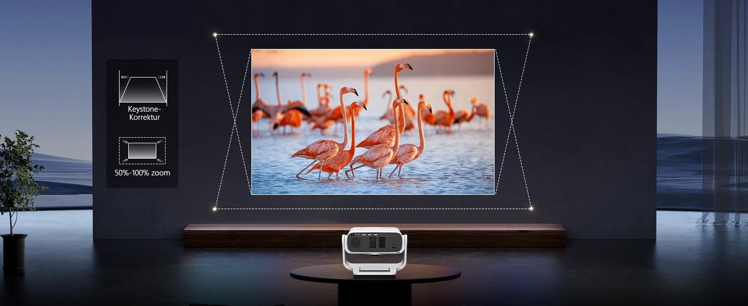 Розумний проєктор Beamer 4K Full HD 1080P, 25000 люмен, Android 11, WiFi 6, BT 5.2, поворотний штатив 120°, для iOS/Android/Laptops, сірий