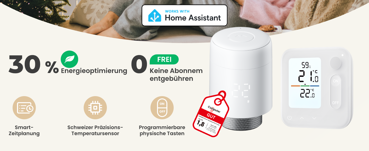 SwitchBot Розумний термостат на радіатор Bluetooth з керуванням через додаток, таймером, енергозбереженням, сумісний з Alexa, Apple Home та Home Assistant (потрібен Hub) - Комплект