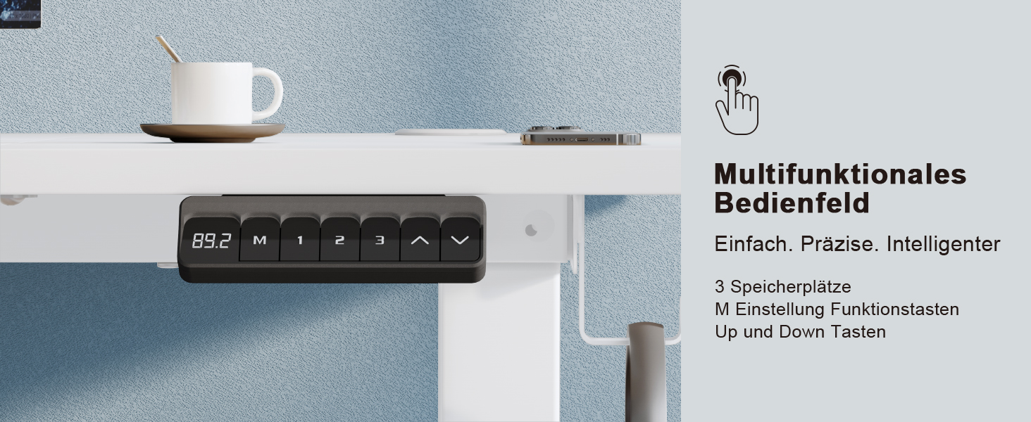 Регульований стіл 110x60 см, електричний, ергономічний, для дому та офісу, білий