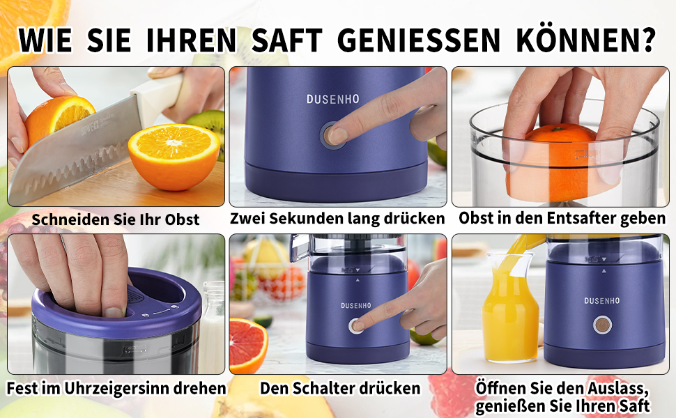 Електрична прес для цитрусових: соковитискач для апельсинів, лимонів та інших цитрусових (фіолетовий)