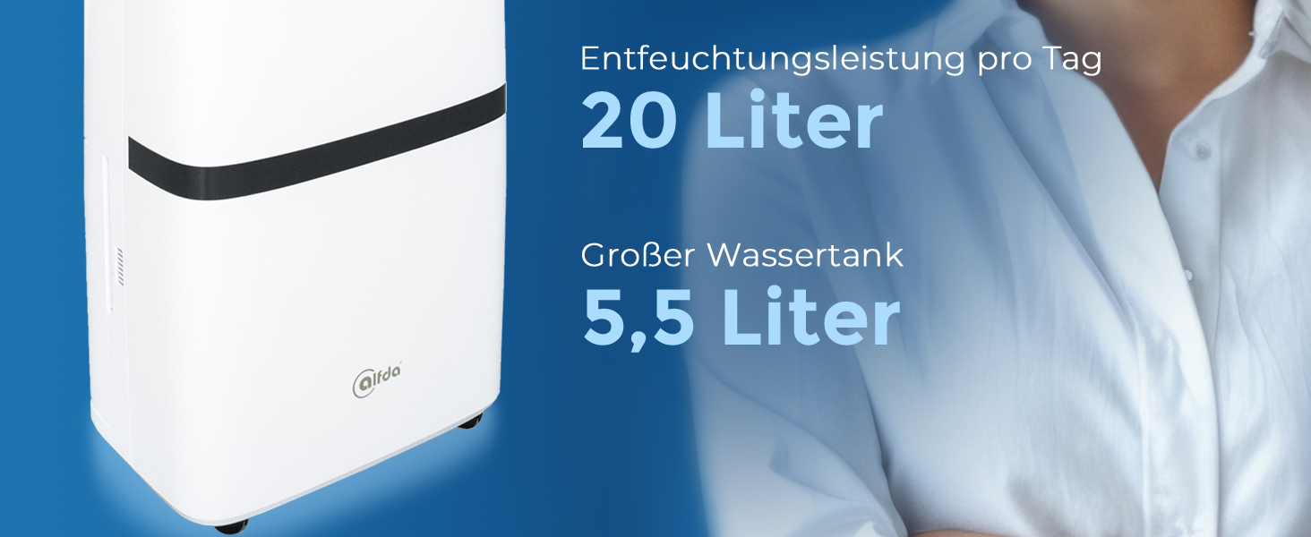 Електричний осушувач повітря AEF2000 - 20 л/день, до 30 м², тихий, з автовимкненням, гігростатом та сенсорним дисплеєм. Ідеально для спальні та ванної кімнати